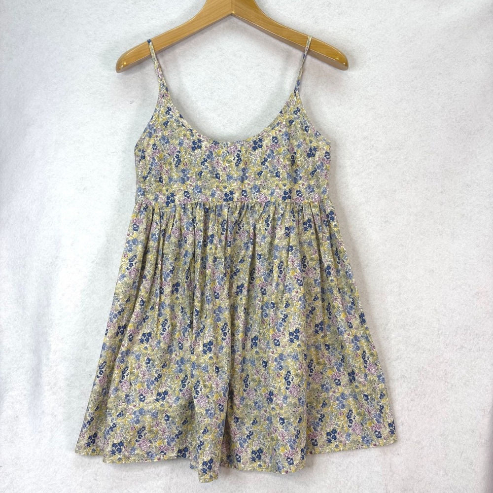 NATURAL LIFE Yellow Floral Mini Dress with Blue & Pink Accents